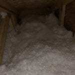 Snow in attic of home