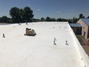 Flat roof installed on school